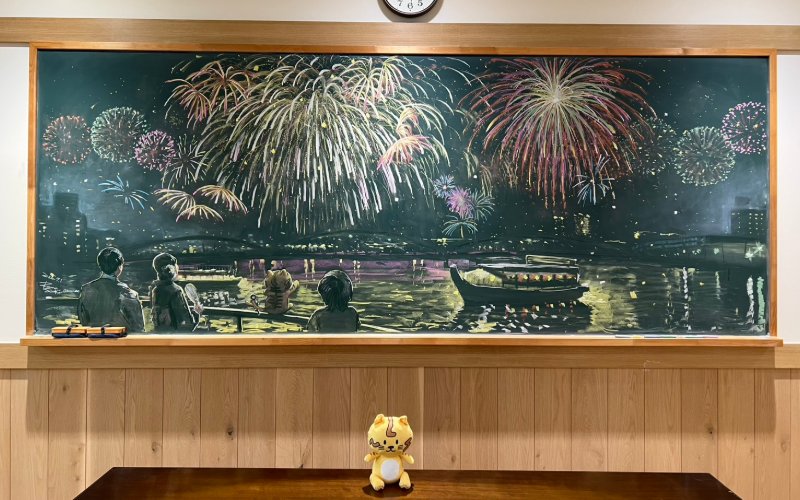 花火大会の黒板アート